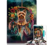 1000 Piece Jigsaw Puzzles for Adults Gifts Yorkshire Terrier Dream Catcher Puzzles for Teenagers,Quiz Game Wall Decoration Unique Birthday And Xmas Gifts 26x38cm