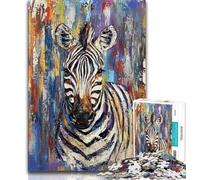 1000 Piece Jigsaw Puzzles for Adults Gifts Zebra Oil Painting Adult Puzzles,Educational Stress Relief Toy Great Gifts And Toys (size 75x50cm)
