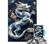 1000 Piece Jigsaw Puzzles for Adults Gilded Porcelain Dragon Teenager Puzzles Family Games Staycation Kill Time Unique Gifts for Birthday And Christmas (Size 50x75cm)