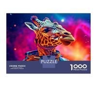 1000 Piece Jigsaw Puzzles for Adults Giraffe Astronaut in Space Jigsaws for Adults Brain Teaser Game Stress Reliever for Is Ideal As A Gift 52x38cm/1000pcs