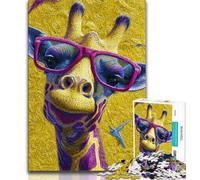 1000 Piece Jigsaw Puzzles for Adults Giraffe Wearing Glasses 1000 Pieces for Teenagers,family Fun Games Is Ideal As A Gift for The Whole Family (size 75x50cm)