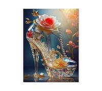 1000 Piece Jigsaw Puzzles for Adults，Glass pumps with unusual heels, roses and decorations，Jigsaw Puzzle Adult Paper Puzzles Family Entertainment Toys（50x70cm）-AG14