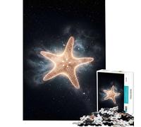 1000 Piece Jigsaw Puzzles for Adults Glowing Starfish in Space Fun at Home Activities, Difficult Hard DIY Toys Suitable for People Aged 14 And Above (38x52cm)