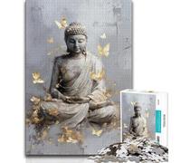 1000 Piece Jigsaw Puzzles for Adults Golden Buddha Statue,Help The Brain Exercise Addictive Toys to Cultivate Patience Artists Collection,Fine Art 50x75cm