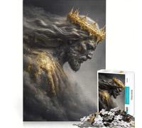 1000 Piece Jigsaw Puzzles for Adults Golden Crowned Jesus Bowing Down, Relax Games, Home Art Decor, Deal As Gifts for The Whole Family (50x75cm)