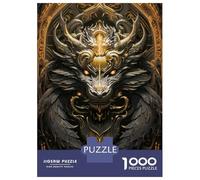1000 Piece Jigsaw Puzzles for Adults Golden Infernal Dragon Sovereign Jigsaws for Adults Brain Teaser Game Stress Reliever for Is Ideal As A Gift 38x26cm/1000pcs