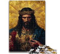 1000 Piece Jigsaw Puzzles for Adults Golden Jesus 1000 Pieces for Adults,Brain Intelligence Challenge Addictive Toys for Home Decoration (75x50cm)