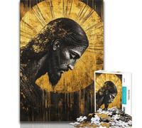 1000 Piece Jigsaw Puzzles for Adults Golden Jesus Teenager Puzzles,Relax Games Is Ideal As A Gift for The Whole Family (size 38x26cm)