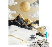 1000 Piece Jigsaw Puzzles for Adults Golden Mountain Landscape Impossible Game for Educational Game Challenge Toy Gifts Ideas Learning Educational (Size 75x50cm)