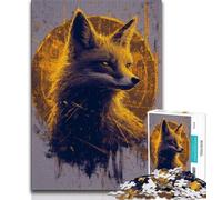 1000 Piece Jigsaw Puzzles for Adults Golden Wolf Fox Teenager Jigsaw,Learning Educational Toys Family Games Unique Birthday And Gifts (size 75x50cm)
