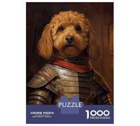 1000 Piece Jigsaw Puzzles for Adults Goldendoodle in Armor Adult Jigsaw Hands-on Game Analysis And Logic Parent-child Interaction 52x38cm/1000pcs