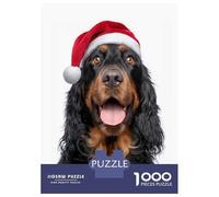 1000 Piece Jigsaw Puzzles for Adults Gordon Setter Dog with Santa Hat Adult Jigsaw Puzzle Toy Wall Decor Wall Decoration Unique Gifts for Birthday And Christmas 70x50cm/1000pcs