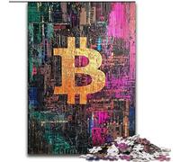 1000 Piece Jigsaw Puzzles for Adults Graffiti Bitcoin Jigsaw Family Fun Activity, Brain Challenge, for Teenager (size 26x38cm)