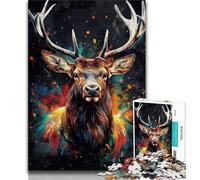 1000 Piece Jigsaw Puzzles for Adults Graffiti Deer 1000 Piece Jigsaw,Fun Activity for Home, Rainy Days Toys, Birthday Gifts 75x50cm