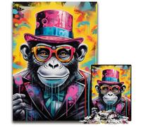 1000 Piece Jigsaw Puzzles for Adults Graffiti Painting Monkey Jigsaw Puzzles Perfect for Family Gatherings, Birthdays, Holidays 50x75CM/19.68x29.52inch
