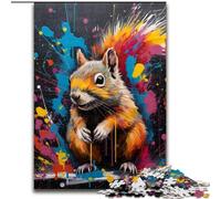 1000 Piece Jigsaw Puzzles for Adults Graffiti Painting Squirrel Jigsaw Puzzles 1000 Pieces for Adults Family Fun Craft, Perfect for Birthdays, Holidays (Szie 26x38cm)