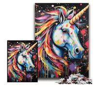 1000 Piece Jigsaw Puzzles for Adults Graffiti Painting Unicorn Jigsaw Puzzles for Adults 26x38 cm Creative Family Game & Home Decor, for Teenagers