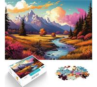 1000 Piece Jigsaw Puzzles for Adults Grand Teton National Park Cartoon Jigsaw Puzzle 26x38cm is ideal as gifts for the whole family