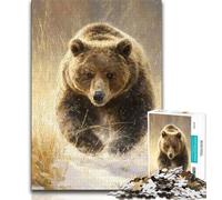 1000 Piece Jigsaw Puzzles for Adults Gray Brown Bear,Learning Educational Toys Family Games Enhance Love between Couples 50x75cm