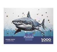 1000 Piece Jigsaw Puzzles for Adults Great White Shark Painting Puzzle for Adults Anti-Stress Toys But Fun And Humorous Birthday And Unique Gifts 52x38cm/1000pcs
