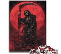 1000 Piece Jigsaw Puzzles for Adults Grim Reaper Skeleton 1000 Pieces for Adults,Family Educational Games Home Decoration Gift (38x26cm)