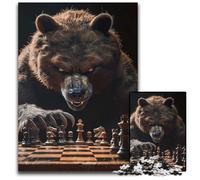 1000 Piece Jigsaw Puzzles for Adults Grizzly Bear ChessWooden Jigsaw Puzzles Brain Challenge Gift Educational Activity for Teenagers 1000 PCS(75x50cm)