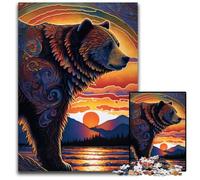 1000 Piece Jigsaw Puzzles for Adults Grizzly Bear Style Impossible Jigsaw Puzzles for Adults Interactive Family Game DIY Home Decor Brain Challenge Gift 1000 PCS(38x26cm)