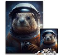1000 Piece Jigsaw Puzzles for Adults Groundhog Marmot Astronaut cardboard Puzzles High-Difficulty Brain Teaser for Teenagers 26X38CM/10.23x14.96inch