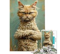 1000 Piece Jigsaw Puzzles for Adults Grumpy Whiskers Help The Brain Exercise Improve Memory Educational Game for 14+ Puzzle Game Offered (38x52cm)