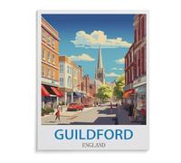 1000 Piece Jigsaw Puzzles for Adults,Guildford Vintage Travel Poster England,Classic Puzzle Difficult Puzzle Fun Creative DIY Toys Gifts for Girls And Boys, Family Games(50x70cm)-A50