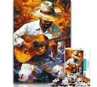 1000 Piece Jigsaw Puzzles for Adults Guitarist 1000 Pieces for Teenagers,Educational Games Home Decoration Birthday Present, Gifts, Wall Art 26x38cm