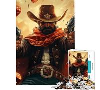 1000 Piece Jigsaw Puzzles for Adults Gunslinger Western Wearing A Poncho Help The Brain Exercise Improve Memory Educational Game for 14+ Puzzle Game Offered (38x26cm)
