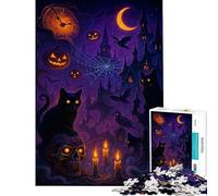 1000 Piece Jigsaw Puzzles for Adults Halloween Night Spooky Scene Fun at Home Activities, Difficult Hard DIY Toys Suitable for People Aged 14 And Above (50x75cm)
