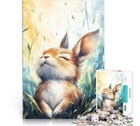 1000 Piece Jigsaw Puzzles for Adults Happy Bunny in Grass Lernspiele Heimdekoration Tolle Geschenke und Spielzeuge75x50cm