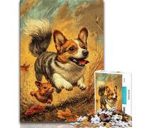 1000 Piece Jigsaw Puzzles for Adults Happy Corgi Puzzles,Game Toys Every Piece Is Unique - Challenging Family Fun Game (size 75x50cm)