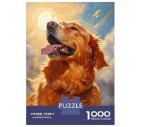1000 Piece Jigsaw Puzzles for Adults Happy Golden Retriever Adult Jigsaw Puzzle Toy Wall Decor Wall Decoration Unique Gifts for Birthday And Christmas 70x50cm/1000pcs