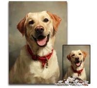 1000 Piece Jigsaw Puzzles for Adults Happy Labrador Wooden Puzzles For Family Fun, Suitable for Desktop Decoration for 14+ 50X75CM