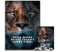 1000 Piece Jigsaw Puzzles for Adults Hard Work Beats Talent Wooden Puzzles Colorful Home Decor & Interactive Family Game, 50x75CM/19.68x29.52inch