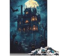 1000 Piece Jigsaw Puzzles for Adults Haunted Mansion Halloween Jigsaw Puzzle Adult Wooden Puzzles Family Entertainment Toys 1000pcs (75x50cm)