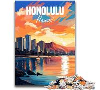1000 Piece Jigsaw Puzzles for Adults Hawaii Honolulu 1000 Piece Puzzle,is Ideal As Gifts for The Whole Family Suitable for And 14 (50x75cm)