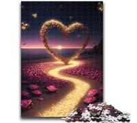 1000 Piece Jigsaw Puzzles for Adults Heart on The Beach Educational Family Game Deal As Gifts for The Whole Family for And Age 14 Years Up 26x38cm