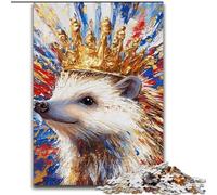 1000 Piece Jigsaw Puzzles for Adults Hedgehog with Crown, Decompressing Intellectual Educational Toy Is Ideal As Gifts for The Whole Family (Size 50x75cm)