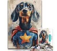 1000 Piece Jigsaw Puzzles for Adults Hero Dachshund,Help The Brain Exercise Addictive Toys to Cultivate Patience Artists Collection,Fine Art 50x75cm