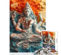 1000 Piece Jigsaw Puzzles for Adults Hinduism Shiva God Impossible Game Hand Speed Race Anti-Stress Toys Unique Gifts for Birthday And Christmas (50x75cm)
