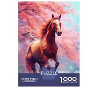 1000 Piece Jigsaw Puzzles for Adults Horse Cherrytree Adult Puzzles Hands-on Game Stress Reliever Difficult And Challenge 52x38cm/1000pcs