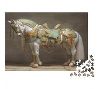 1000 Piece Jigsaw Puzzles for Adults Horse Jigsaw Puzzle Egyptian War Chariot Horse Wood Puzzle Multi Colour Home Decoration Challenging Therapeutic Fun Educational Games 1000pcs (75x50cm)