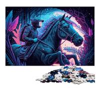 1000 Piece Jigsaw Puzzles for Adults Horse Riding Jigsaw Puzzles for Adults Perfect for Halloween, Christmas, Birthday Gift 50x75CM/19.68x29.52inch