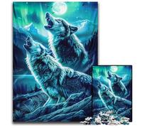 1000 Piece Jigsaw Puzzles for Adults Howling Wolves on The Mountain cardboard Jigsaw Puzzles for Adults Perfect for Halloween, Christmas, Birthday Gift 26X38CM/10.23x14.96inch