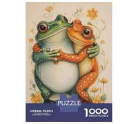 1000 Piece Jigsaw Puzzles for Adults Hugging Frogs Jigsaws for Adults Brain Teaser Game Stress Reliever for Is Ideal As A Gift 38x26cm/1000pcs