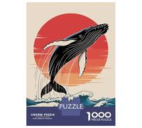 1000 Piece Jigsaw Puzzles for Adults Humpback Whale Breaching at Sunset Adult Jigsaw Puzzle Toy Wall Decor Wall Decoration Unique Gifts for Birthday And Christmas 52x38cm/1000pcs